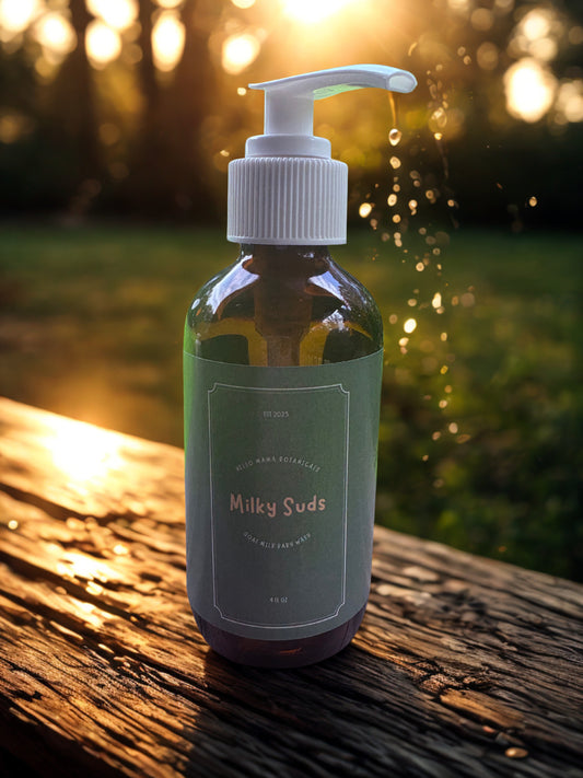 MILKY SUDS, a shampoo and body wash for littles